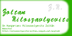 zoltan miloszavlyevits business card
