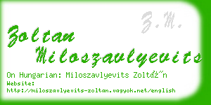 zoltan miloszavlyevits business card